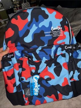Cookies Men's Blue and Red Camo Backpack